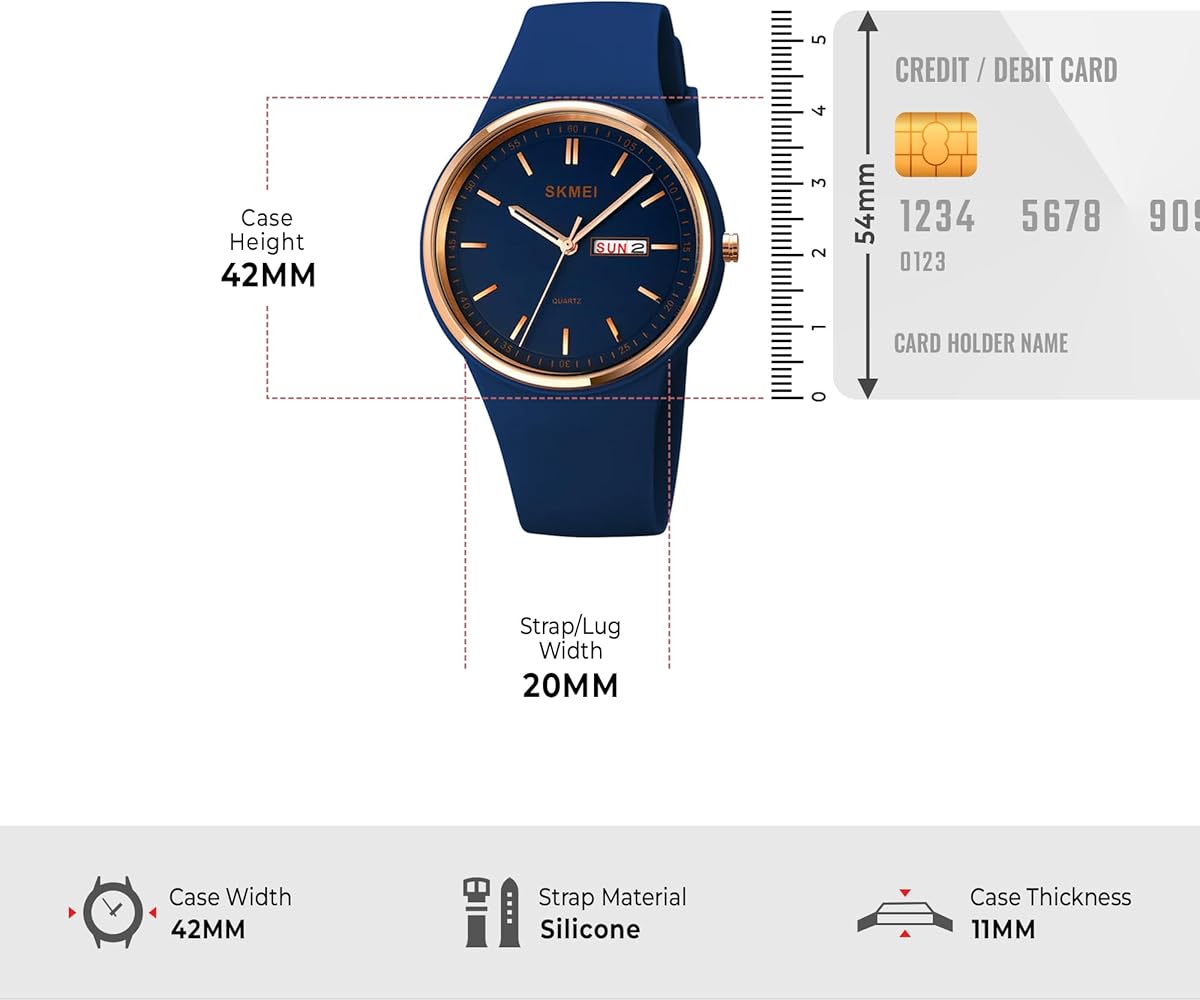 SKMEI Watches for Young Women Lady Sports Silicone Band Big Face Large Waterproof Fashion Casual Simple Quartz Analog Day Date Girls Gift White Wrist Watch
