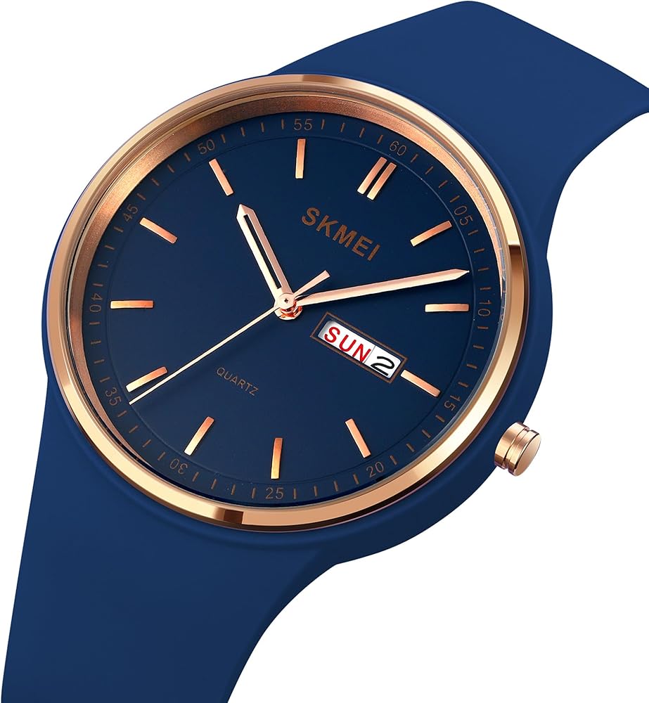SKMEI Watches for Young Women Lady Sports Silicone Band Big Face Large Waterproof Fashion Casual Simple Quartz Analog Day Date Girls Gift White Wrist Watch
